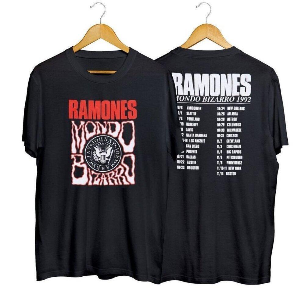 Ramones 1992 Mondo Bizzaro Tour T-Shirt 2 Sided Punk Rock Band Fan Gift Tee